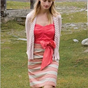 Anthropologie Maeve Coral Sweetheart Dress